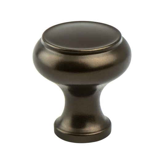 1.25" Wide Transitional Modern Round Knob in Oil Rubbed Bronze from Forte Collection