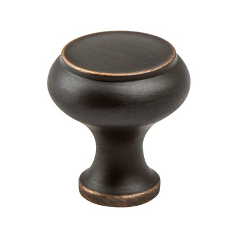 1.25' Wide Transitional Modern Round Knob in Verona Bronze from Forte Collection