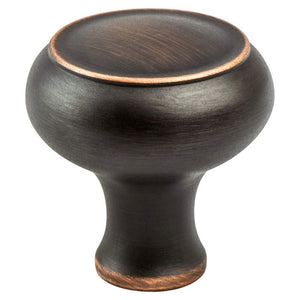 1.69' Wide Transitional Modern Round Knob in Verona Bronze from Forte Collection