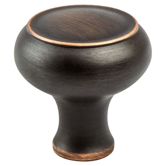 1.69" Wide Transitional Modern Round Knob in Verona Bronze from Forte Collection