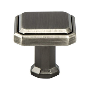1.19' Wide Traditional Square Knob in Vintage Nickel from Harmony Collection