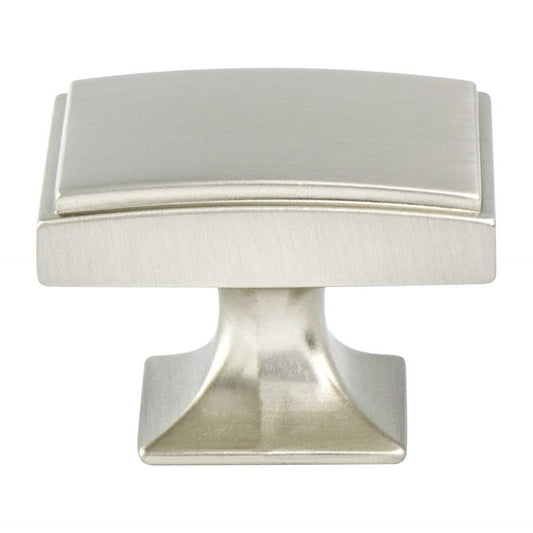 1.13" Wide Traditional Rectangular Knob in Brushed Nickel from Hearthstone Collection