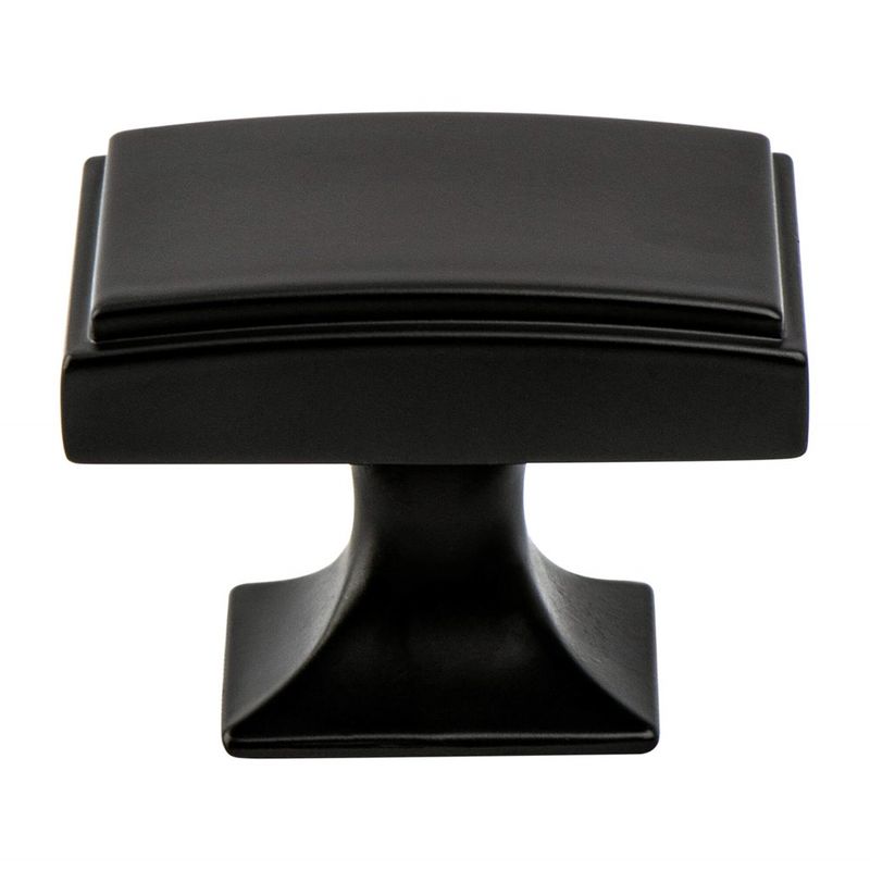 1.13' Wide Traditional Rectangular Knob in Matte Black from Hearthstone Collection
