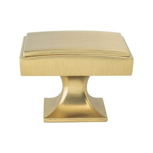 1.13" Wide Traditional Rectangular Knob in Modern Brushed Gold from Hearthstone Collection