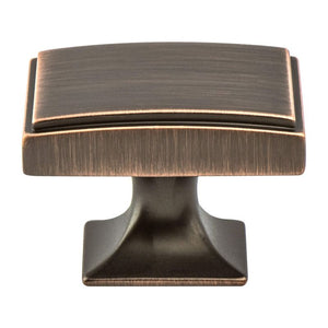 1.13' Wide Traditional Rectangular Knob in Verona Bronze from Hearthstone Collection