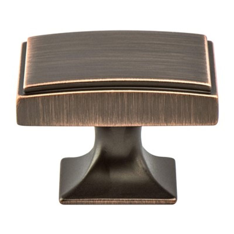 1.13' Wide Traditional Rectangular Knob in Verona Bronze from Hearthstone Collection