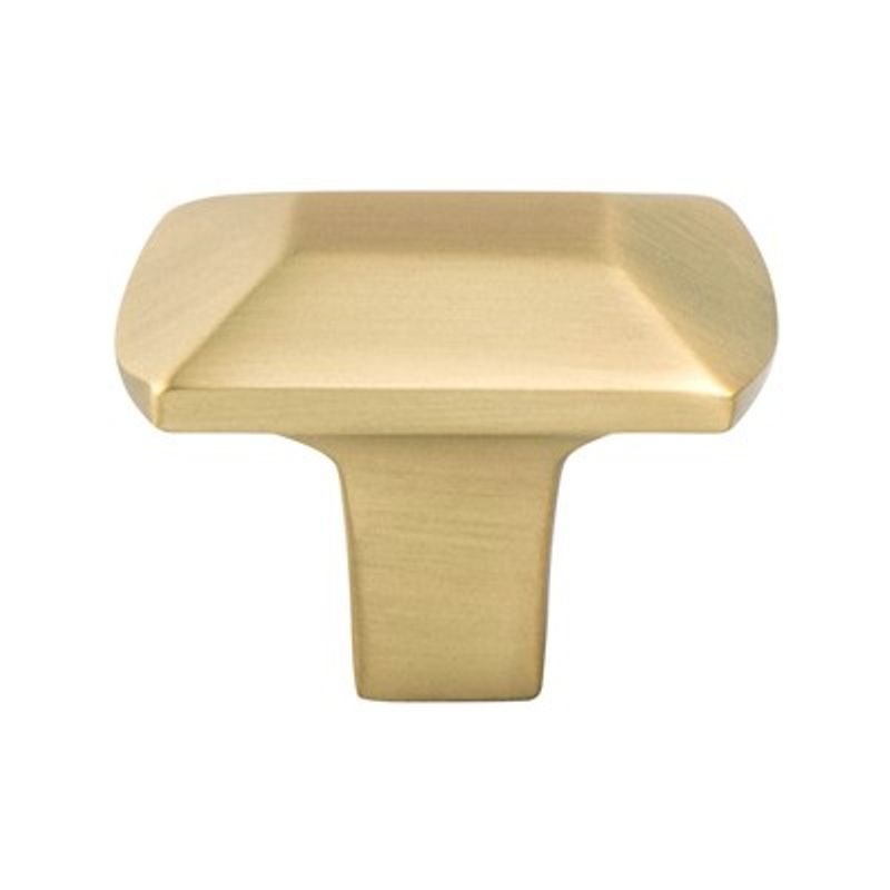 1' Wide Contemporary Rectangular Knob in Modern Brushed Gold from Laura Collection