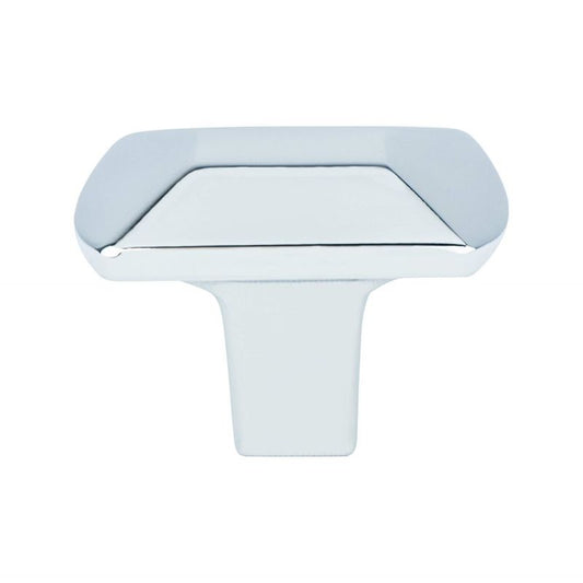 1" Wide Contemporary Rectangular Knob in Polished Chrome from Laura Collection