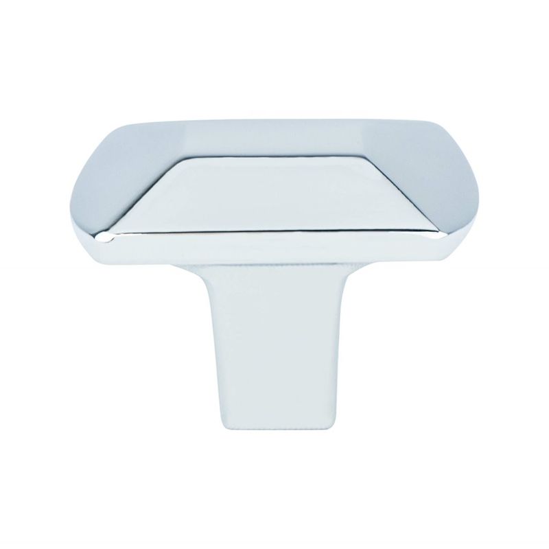 1' Wide Contemporary Rectangular Knob in Polished Chrome from Laura Collection