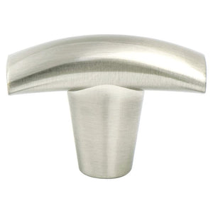 0.69' Wide Transitional Modern Classic Rectangular Knob in Brushed Nickel from Meadow Collection