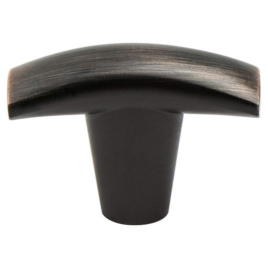 0.69" Wide Transitional Modern Classic Rectangular Knob in Verona Bronze from Meadow Collection