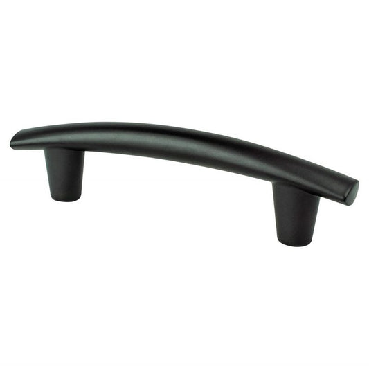 5.44" Transitional Modern Subtle Arch Pull in Matte Black from Meadow Collection