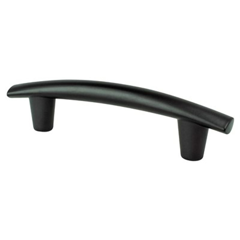 5.44' Transitional Modern Subtle Arch Pull in Matte Black from Meadow Collection