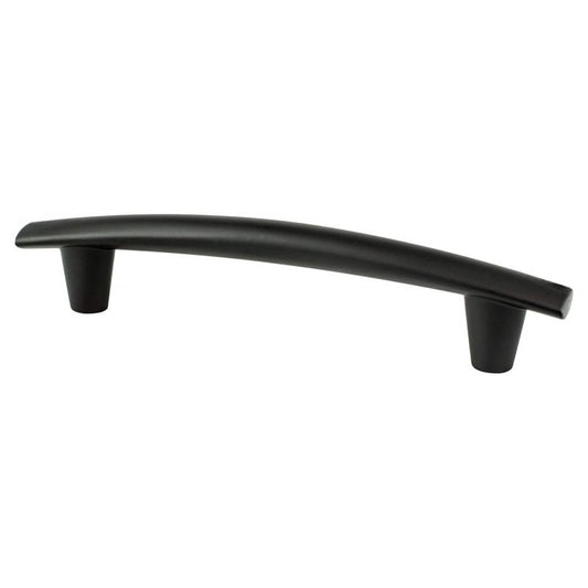 6.63" Transitional Modern Subtle Arch Pull in Matte Black from Meadow Collection