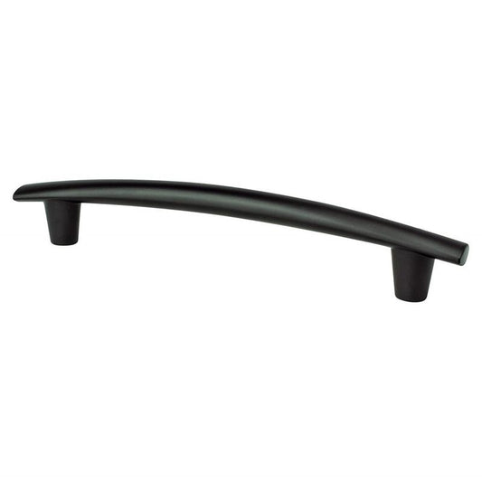 7.88" Transitional Modern Subtle Arch Pull in Matte Black from Meadow Collection