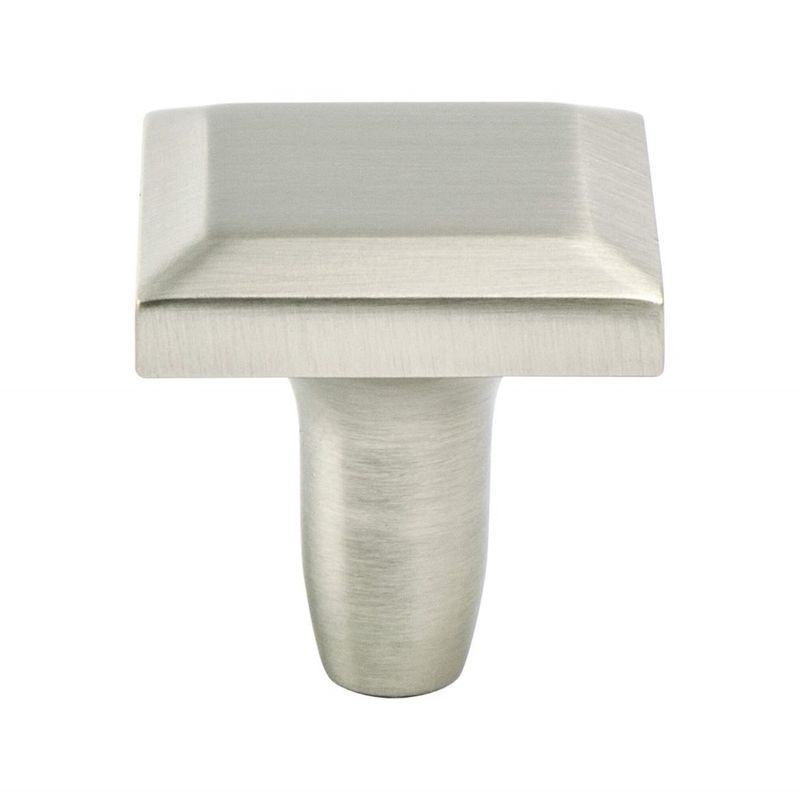 1.19' Wide Contemporary Square Knob in Brushed Nickel from Metro Collection