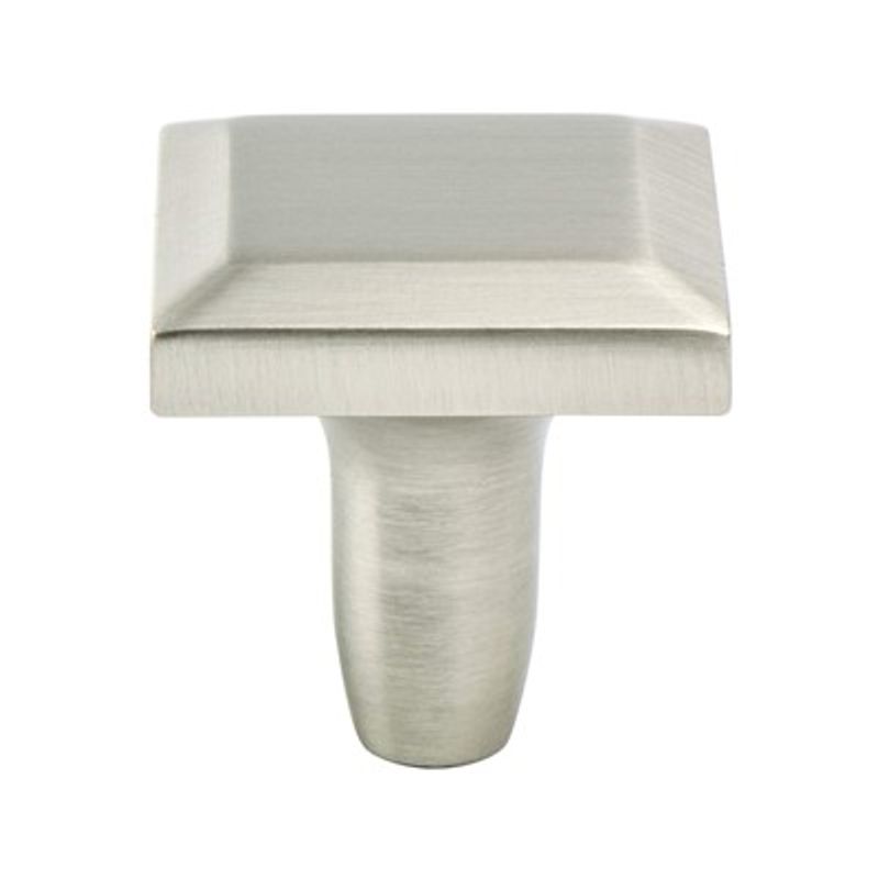 1.19' Wide Contemporary Square Knob in Brushed Nickel from Metro Collection