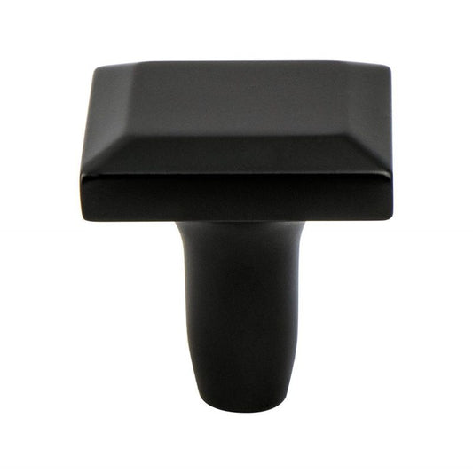 1.19" Wide Contemporary Square Knob in Matte Black from Metro Collection