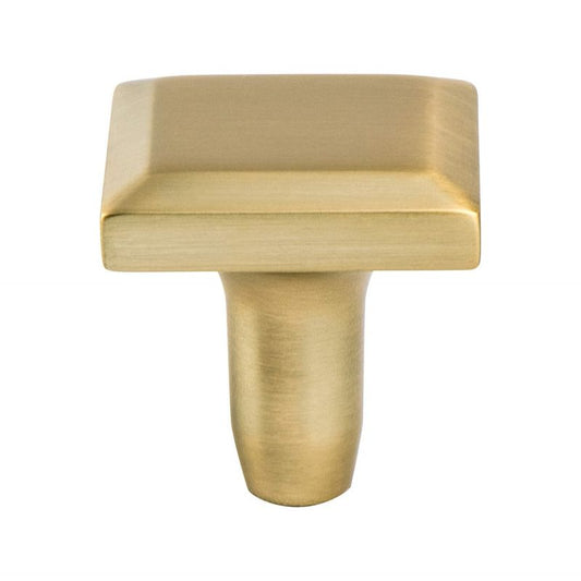 1.19" Wide Contemporary Square Knob in Modern Brushed Gold from Metro Collection