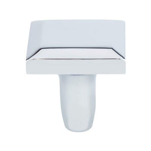 1.19' Wide Contemporary Square Knob in Polished Chrome from Metro Collection
