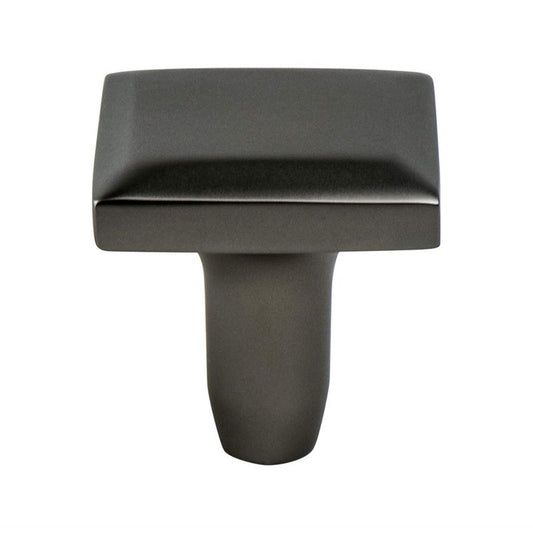 1.19" Wide Contemporary Square Knob in Slate from Metro Collection