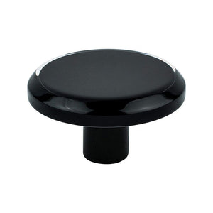 2' Wide Contemporary Round Knob in Transparent Black from Next Collection