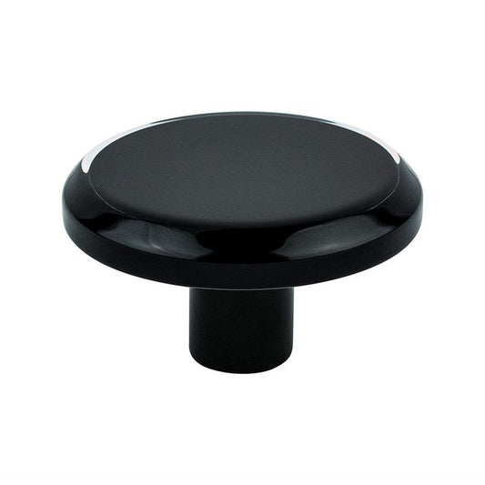 2" Wide Contemporary Round Knob in Transparent Black from Next Collection