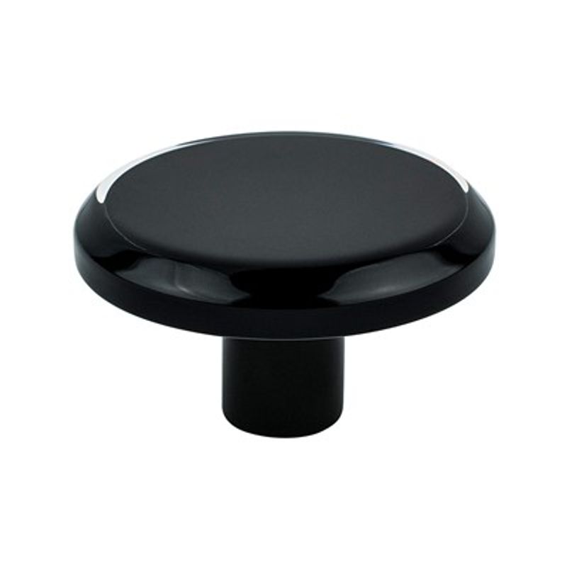 2' Wide Contemporary Round Knob in Transparent Black from Next Collection