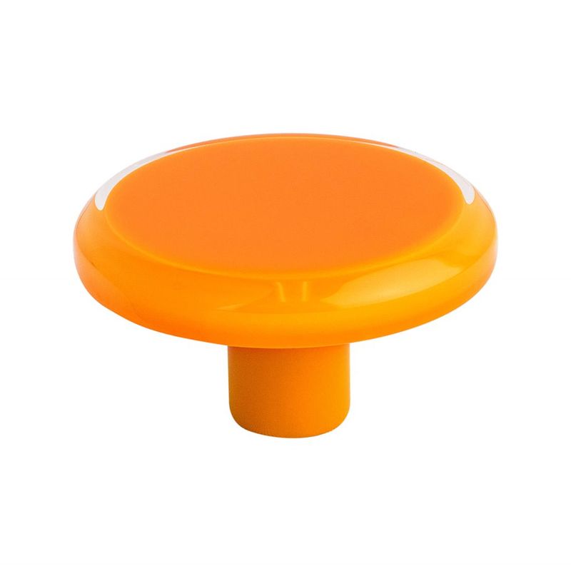 2' Wide Contemporary Round Knob in Transparent Orange from Next Collection