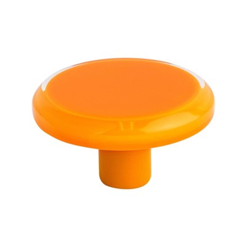 2' Wide Contemporary Round Knob in Transparent Orange from Next Collection
