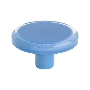 2' Wide Contemporary Round Knob in Transparent Blue from Next Collection