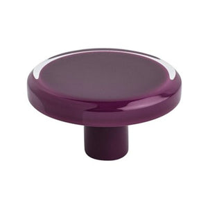 2' Wide Contemporary Round Knob in Transparent Violet from Next Collection