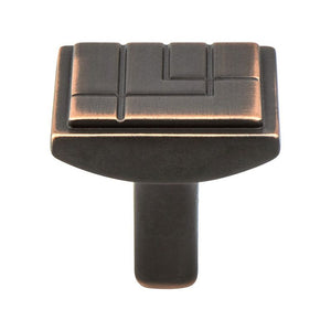 1.13' Wide Artisan Square Knob in Verona Bronze from Oak Collection
