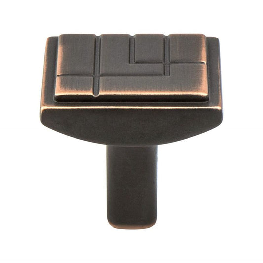 1.13" Wide Artisan Square Knob in Verona Bronze from Oak Collection