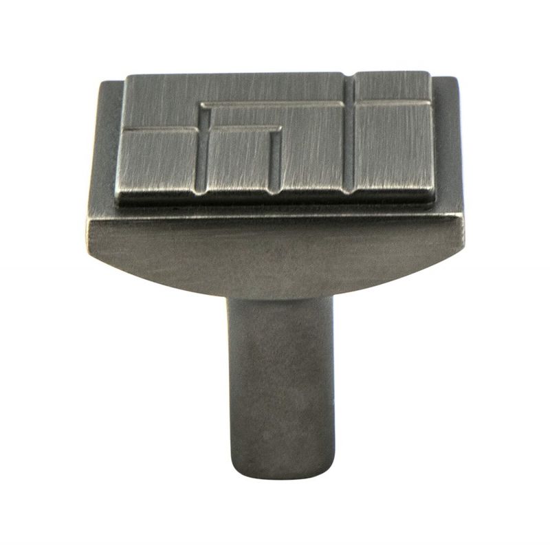 1.13' Wide Artisan Square Knob in Vintage Nickel from Oak Collection