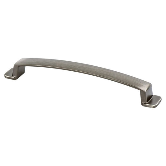 7.31" Transitional Modern Arch Pull in Brushed Tin from Oasis Collection