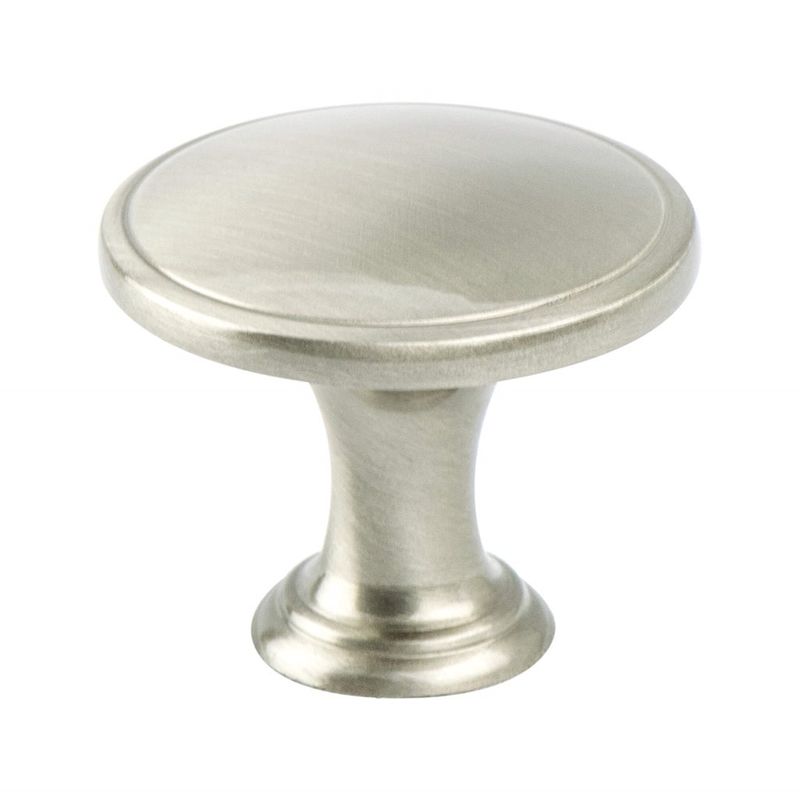 1.25' Wide Transitional Modern Round Knob in Brushed Nickel from Oasis Collection