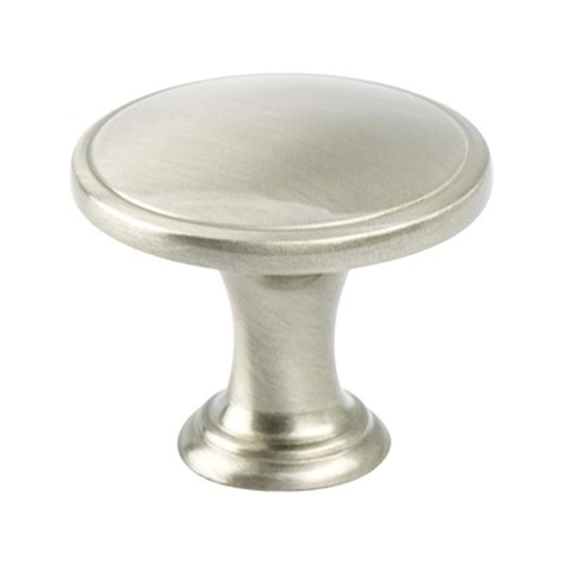 1.25' Wide Transitional Modern Round Knob in Brushed Nickel from Oasis Collection