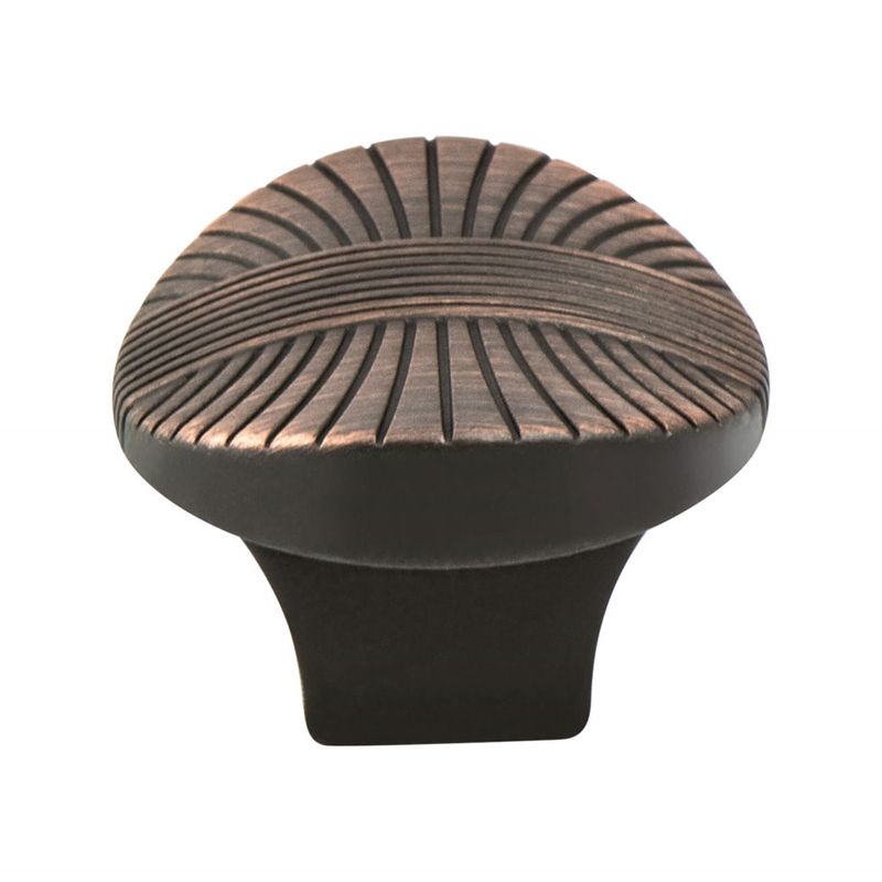 1.19' Wide Transitional Modern Oval Knob in Verona Bronze from Opus Collection