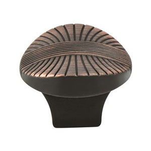 1.19' Wide Transitional Modern Oval Knob in Verona Bronze from Opus Collection