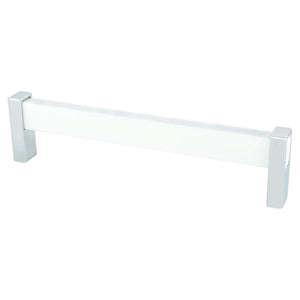 6.63' Contemporary Rectangular Pull in Polished Chrome White from Prism Collection