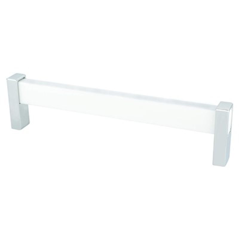 6.63' Contemporary Rectangular Pull in Polished Chrome White from Prism Collection