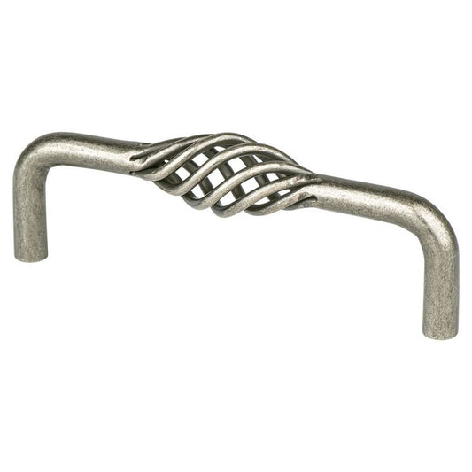 4.31" Traditional Decorative Center Weave Pull in Antique Pewter from Provence Collection