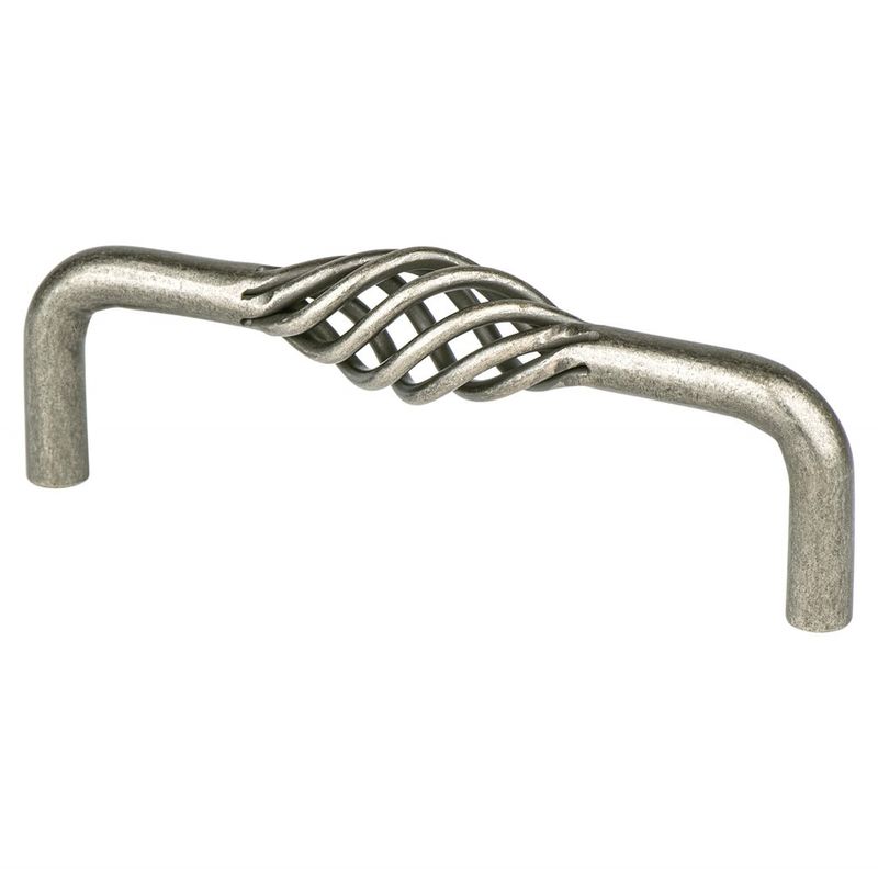 4.31' Traditional Decorative Center Weave Pull in Antique Pewter from Provence Collection
