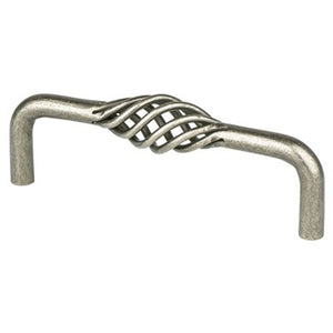4.31' Traditional Decorative Center Weave Pull in Antique Pewter from Provence Collection