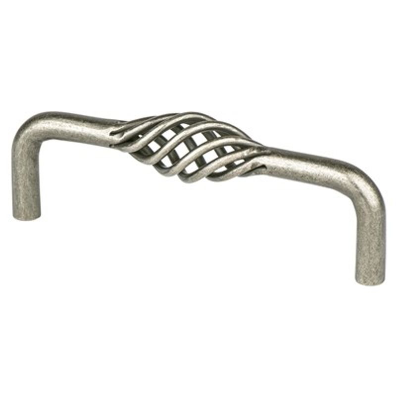 4.31' Traditional Decorative Center Weave Pull in Antique Pewter from Provence Collection