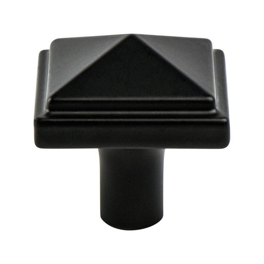 1.19" Wide Artisan Square Knob in Black from Rhapsody Collection