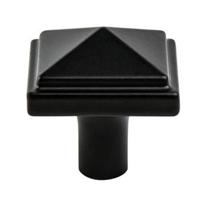 1.19' Wide Artisan Square Knob in Black from Rhapsody Collection