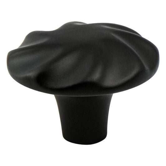 1.25" Wide Artisan Round Knob in Black from Rhapsody Collection