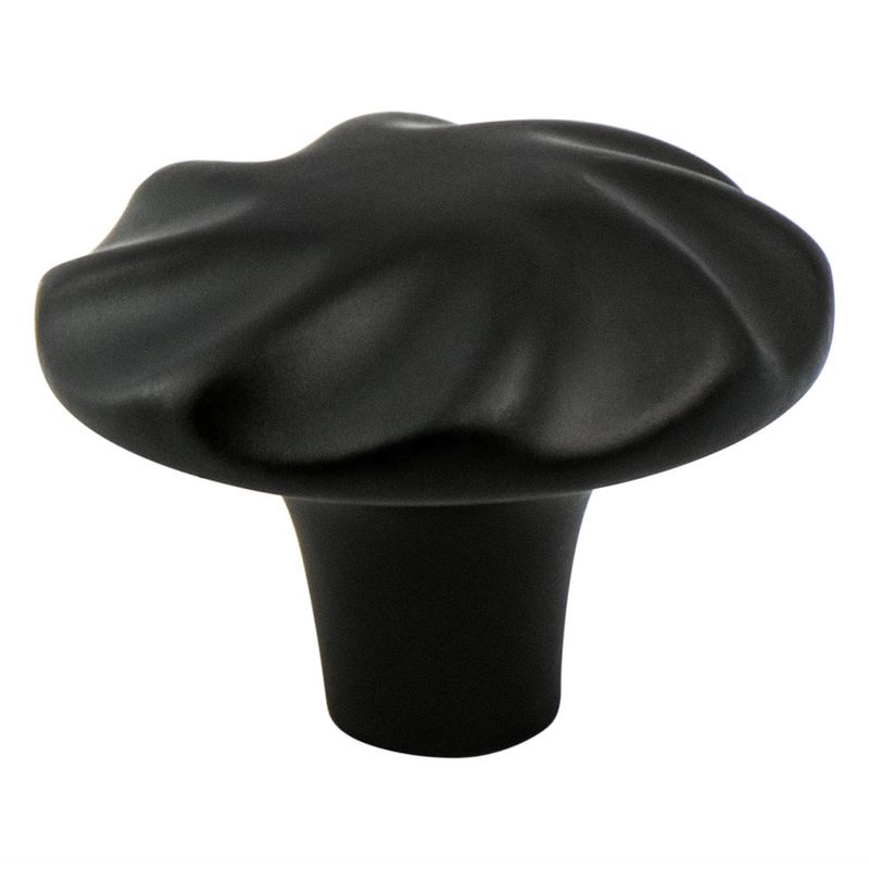 1.25' Wide Artisan Round Knob in Black from Rhapsody Collection